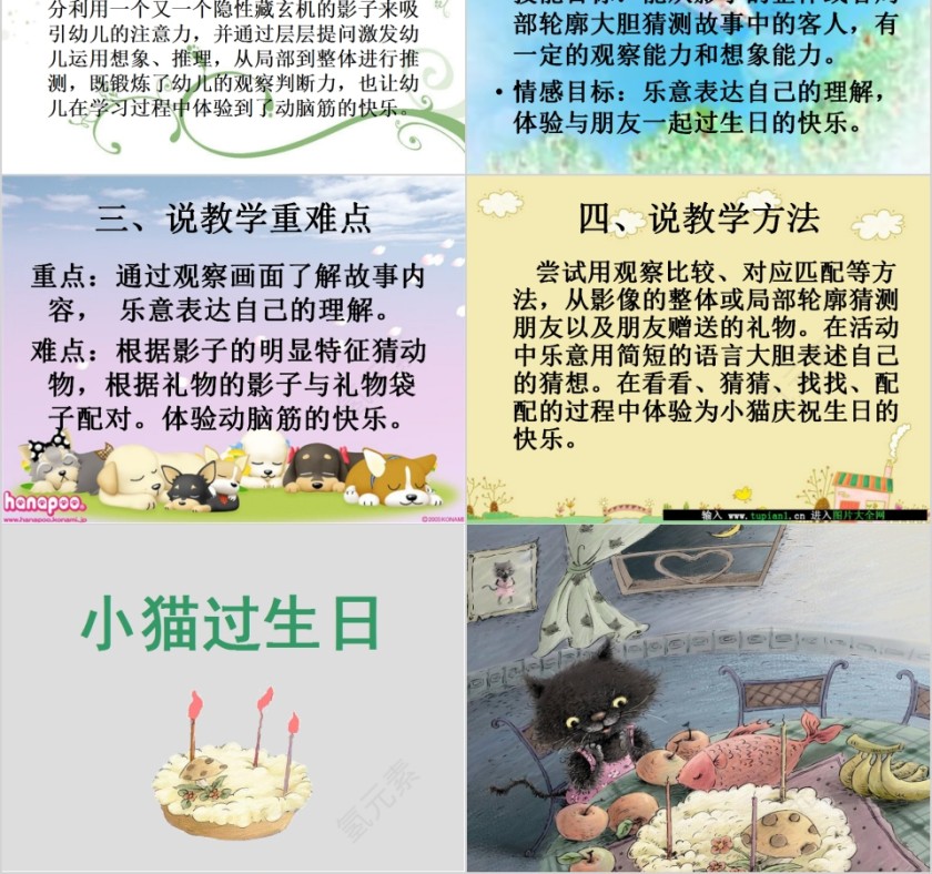 幼儿园中班优质课幼儿园中班语言课说课稿《小猫过生日》教学课件PPT 第2张