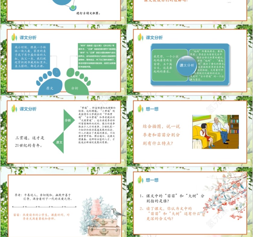 小学语文课件PPT模板 读书分享教师说课老师讲课古诗寓言公开课第3张