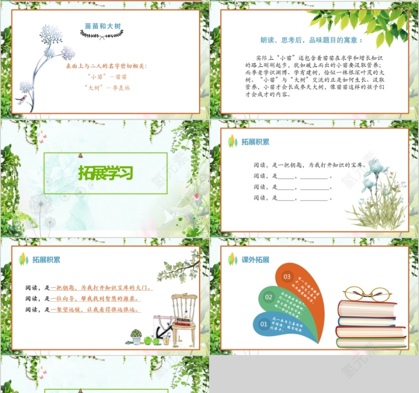 小学语文课件PPT模板 读书分享教师说课老师讲课古诗寓言公开课第4张