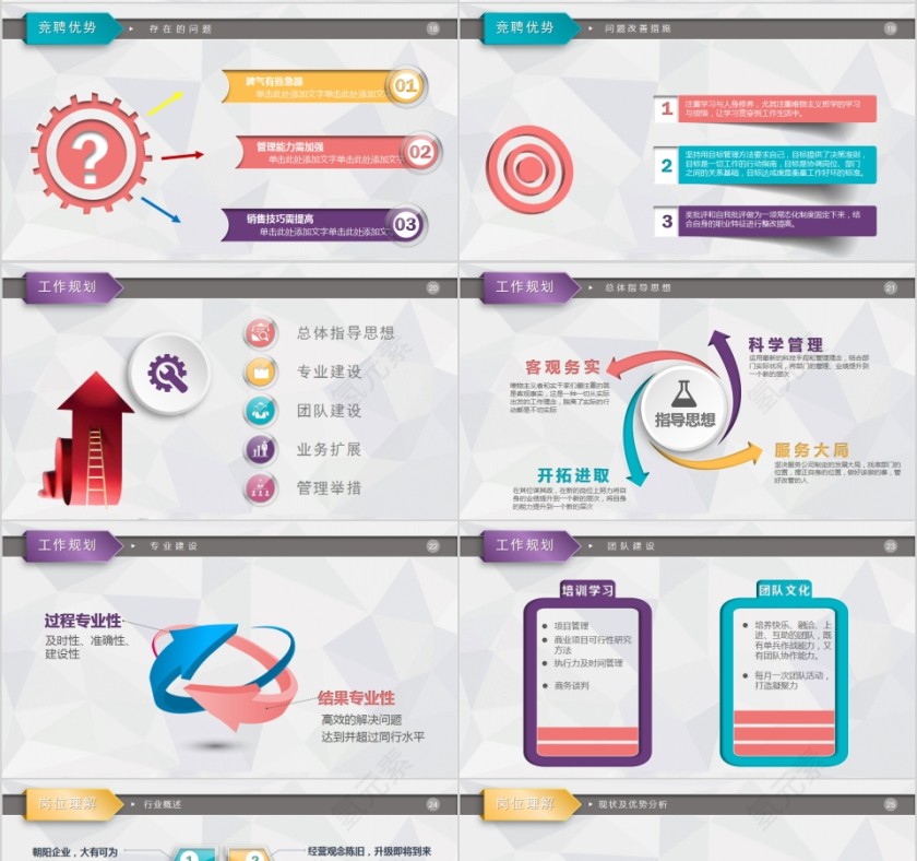 红色简约岗位竞聘PPT模板第4张