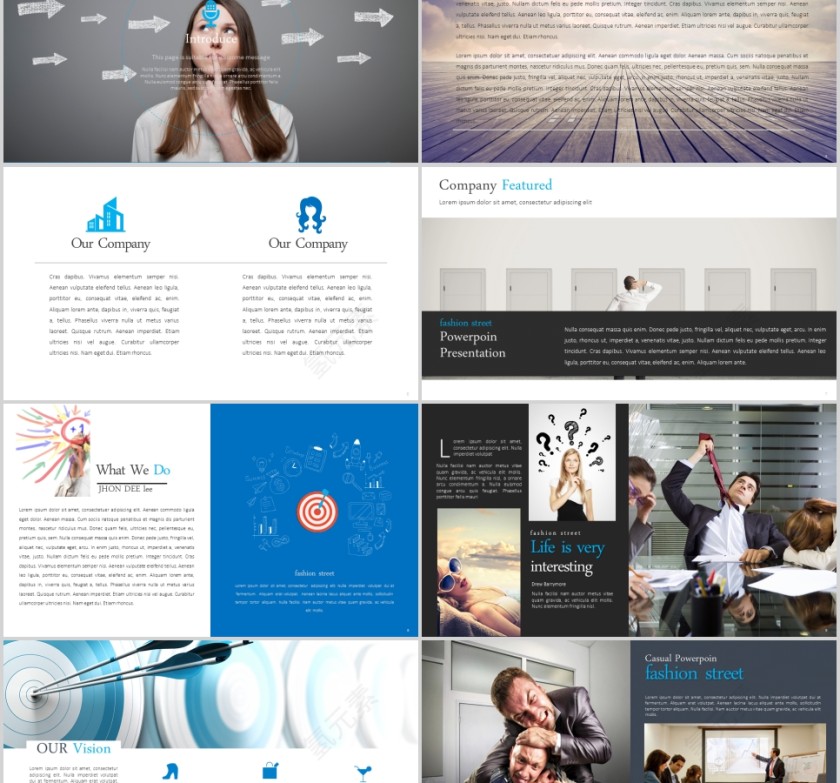 欧美经典商务时尚工作总结PPT模板  第2张