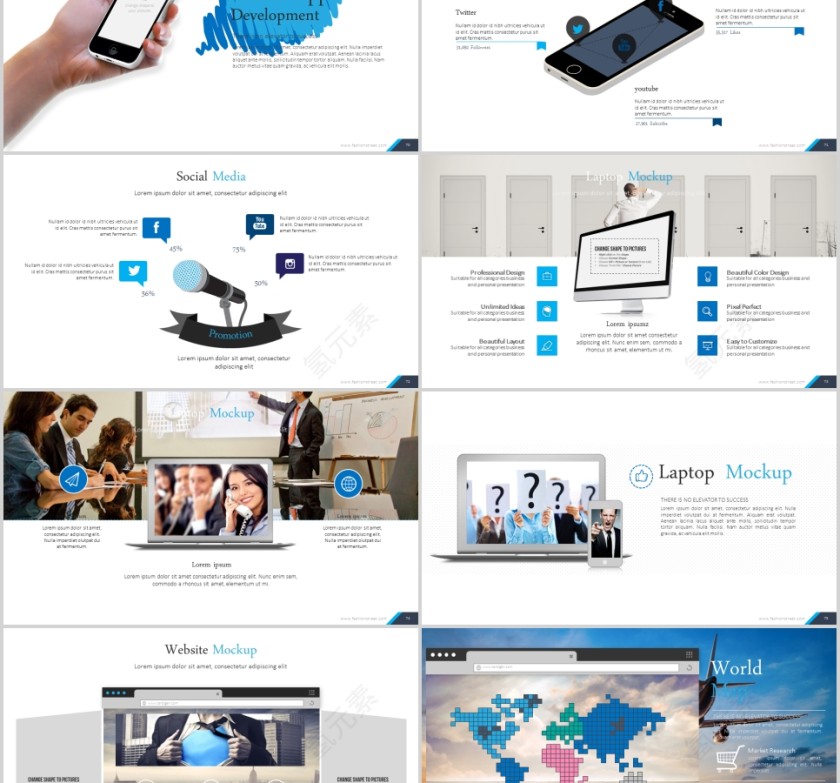 欧美经典商务时尚工作总结PPT模板  第12张