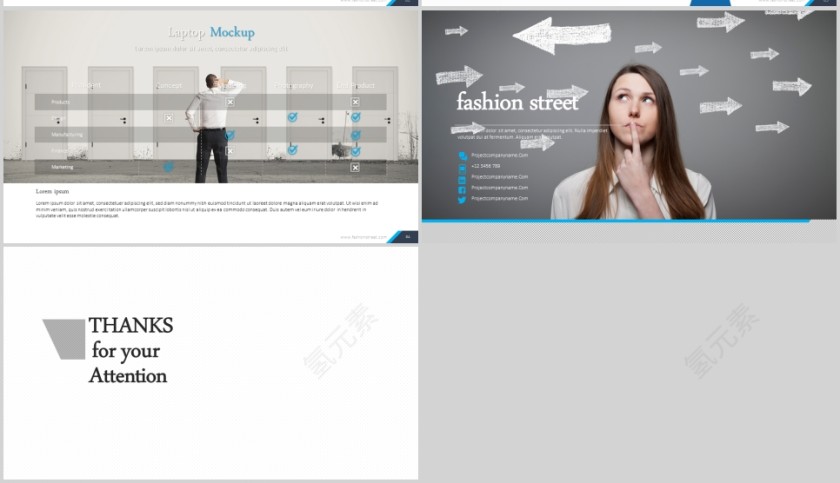 欧美经典商务时尚工作总结PPT模板  第14张