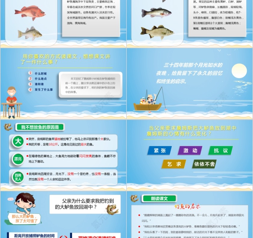 小学语文课件PPT模板 读书分享教师说课老师讲课古诗寓言公开课第2张