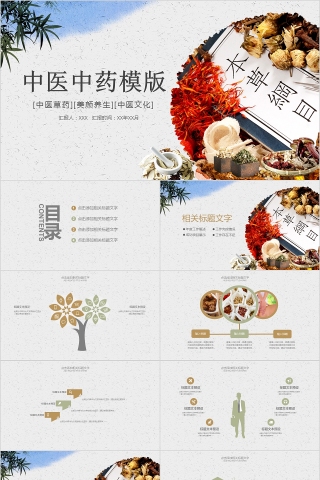中医中药模版PPT