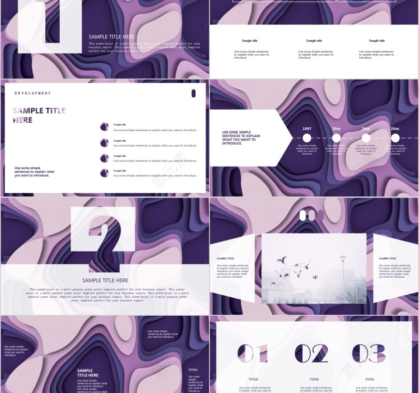 大气彩色动态立体剪纸风PPT模板第2张