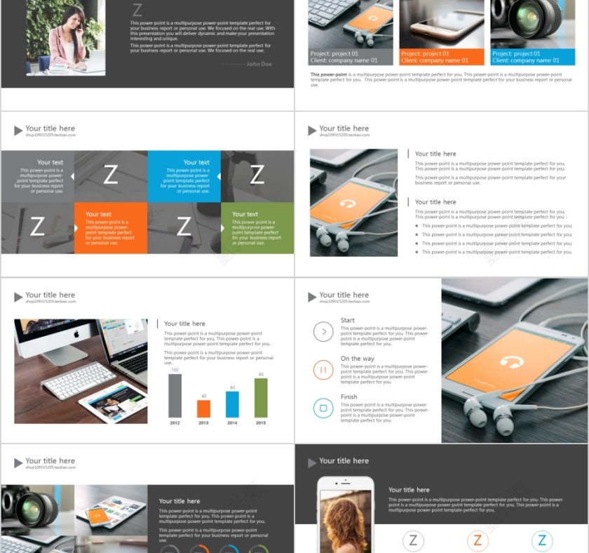 商务欧美ppt模板简约2019高端大气 商业工作汇报时尚极简风素材第2张
