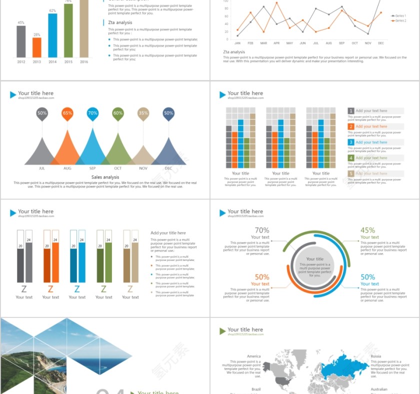 商务欧美ppt模板简约2019高端大气 商业工作汇报时尚极简风素材第5张