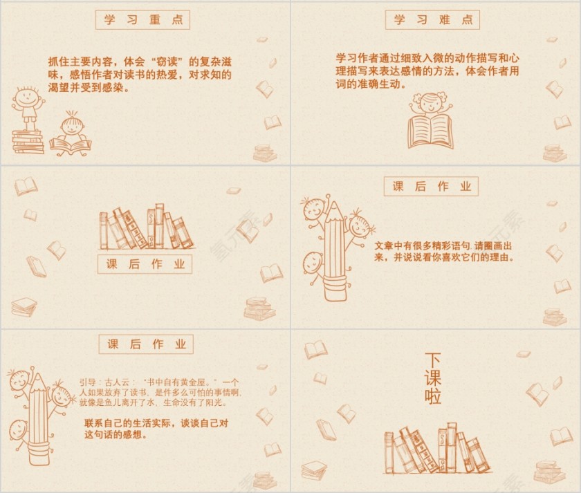 小学语文课件PPT模板 读书分享教师说课老师讲课古诗寓言公开课第4张