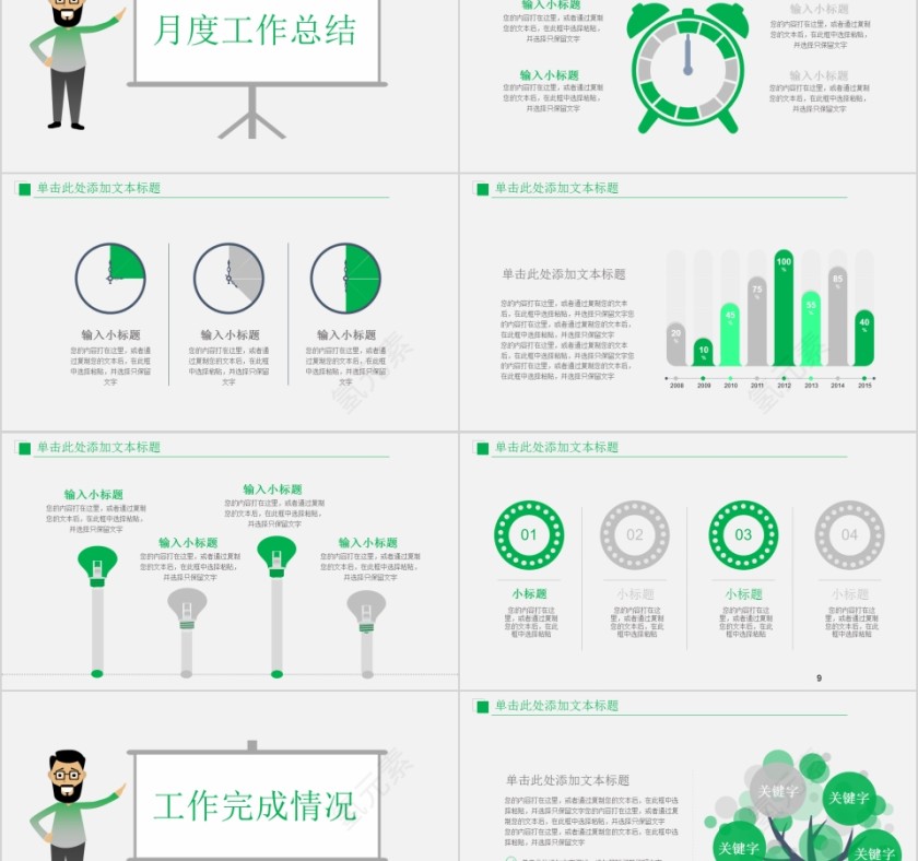 绿色简约20xx年报财务总结报告ppt模板第2张