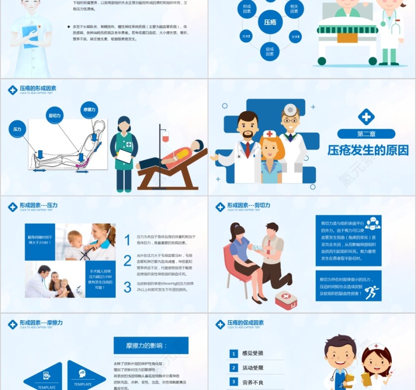 卡通简约压疮预防与护理PPT模板第2张