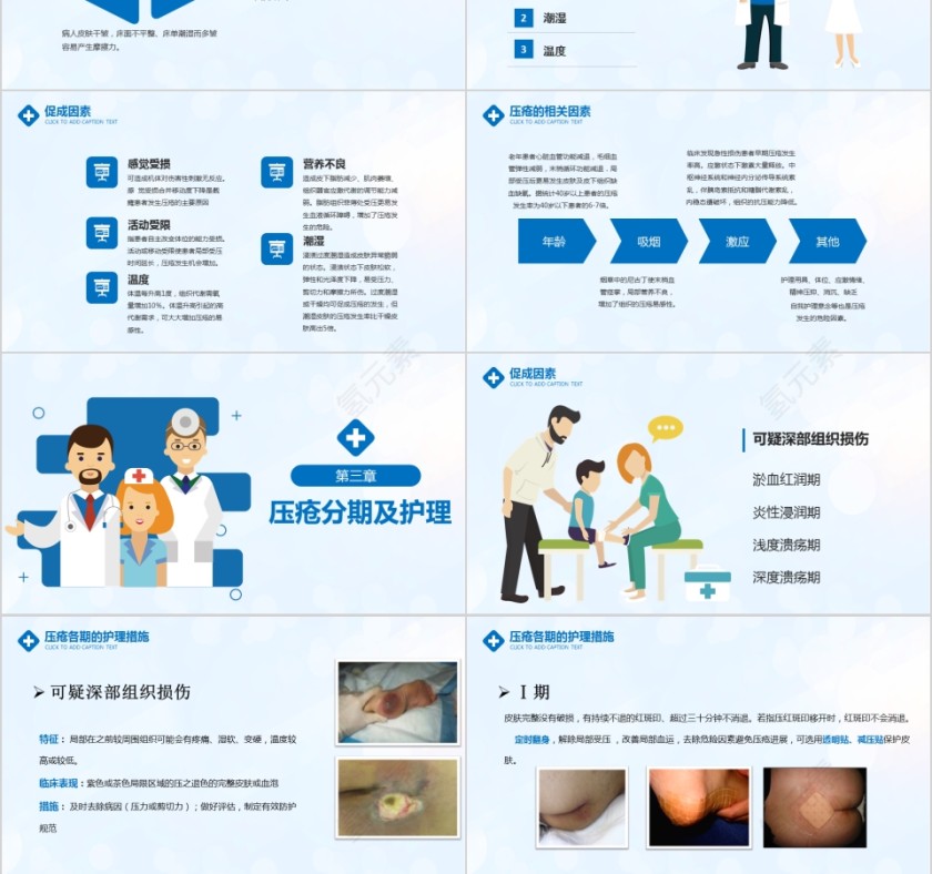 卡通简约压疮预防与护理PPT模板第3张