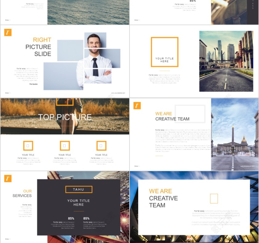 商务欧美ppt模板简约2019高端大气 商业工作汇报时尚极简风素材第3张