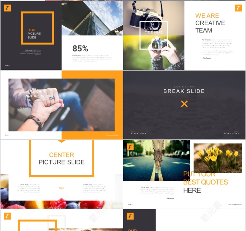商务欧美ppt模板简约2019高端大气 商业工作汇报时尚极简风素材第4张