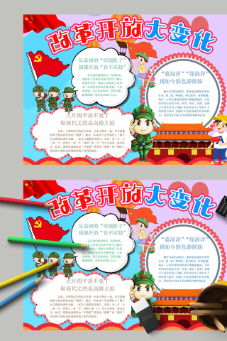 改革开放大变化纪念改革开放手抄报