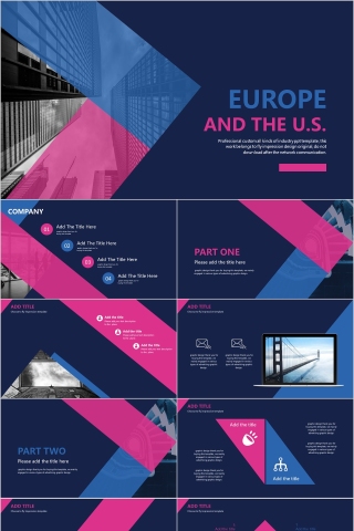 商务欧美ppt模板简约2019高端大气 商业工作汇报时尚极简风素材