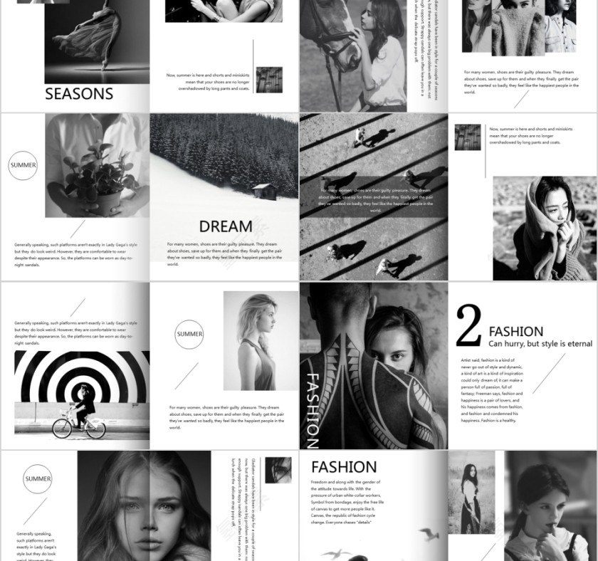 商务欧美ppt模板简约2019高端大气 商业工作汇报时尚极简风素材第2张