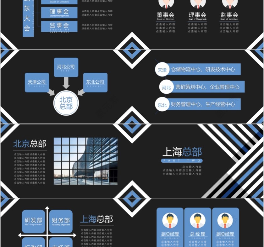 企业组织结构图ppt组织架构图PPT模板第2张