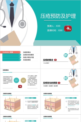 简约大气压疮预防与护理PPT模板