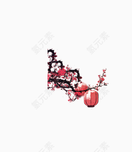 梅花上的灯笼