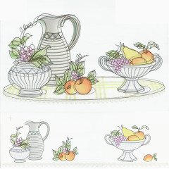 精美器具和水果手绘