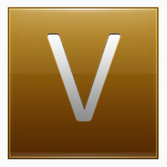 字母V黄金图标