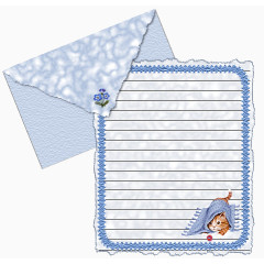 少女系蓝色波点信纸