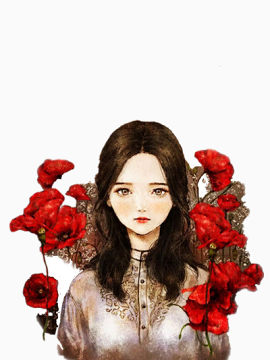 女孩插画矢量图