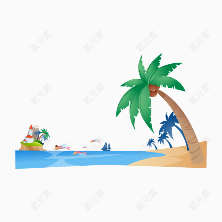 夏日元素海滩