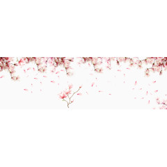 卡通手绘粉色桃花