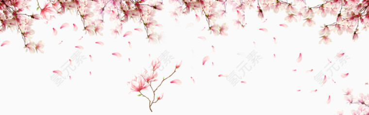 卡通手绘粉色桃花