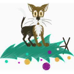 矢量猫咪装饰图案免扣素材