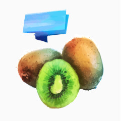 手绘水墨水果PNG