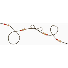 彩珠装饰的系着蝴蝶结的细绳