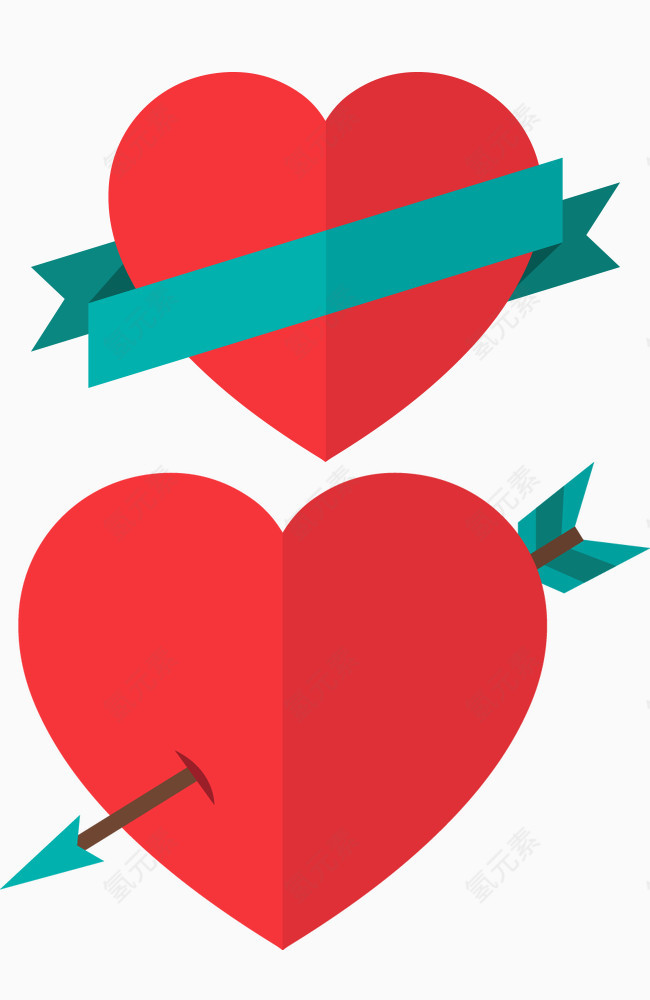 红色心形符号图标