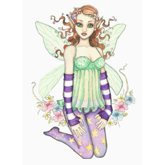 西方女孩图片素材手绘装饰