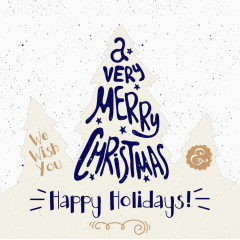 创意圣诞树祝福卡矢量素材