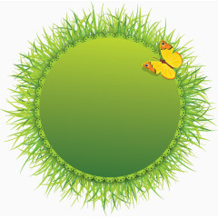 创意绿草促销标签