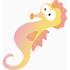 海马卡通手绘装饰元素