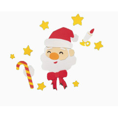 笑眯眯的圣诞老人免抠素材