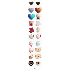 心形巧克力玩具熊情人节装饰元素