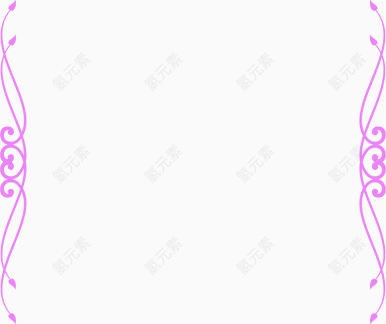 矢量手绘紫色花纹边框