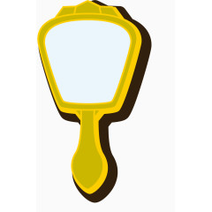 卡通绘制黄色的镜子