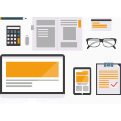 矢量手绘扁平办公用品