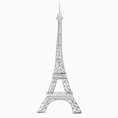 手绘风埃菲尔铁塔