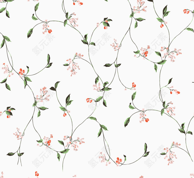 卡通手绘花纹底纹唯美