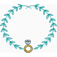 手绘树叶植物边框