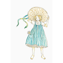 戴大帽子的女孩子