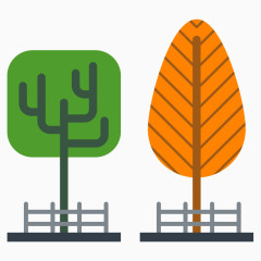 卡通简笔彩画树木