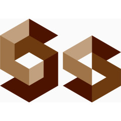 个性空间折叠立体拼接创意字母S